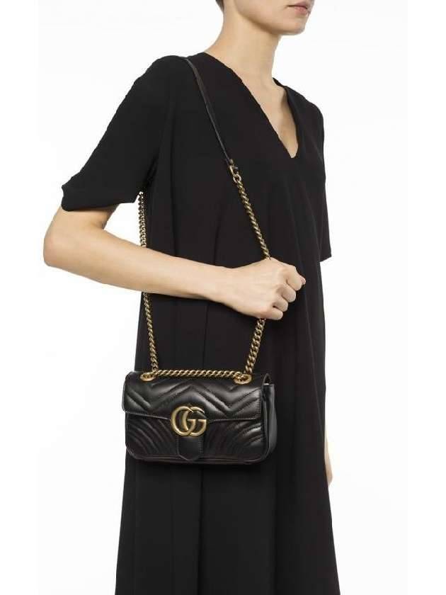 GG Marmont Matelasse Gold Chain Mini Cross Bag Black - GUCCI - BALAAN 6