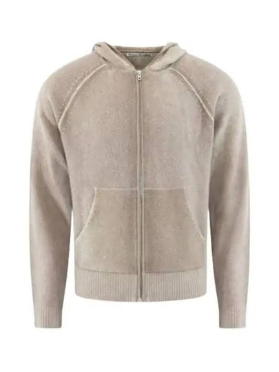 Wool Zip-Up Hoodie Beige - ACNE STUDIOS - BALAAN 2