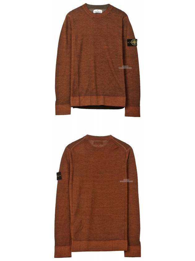 19FW 7115572A8 V0032 Wappen Wool Pullover Knit Orange Men’s Knit TJ - STONE ISLAND - BALAAN 5