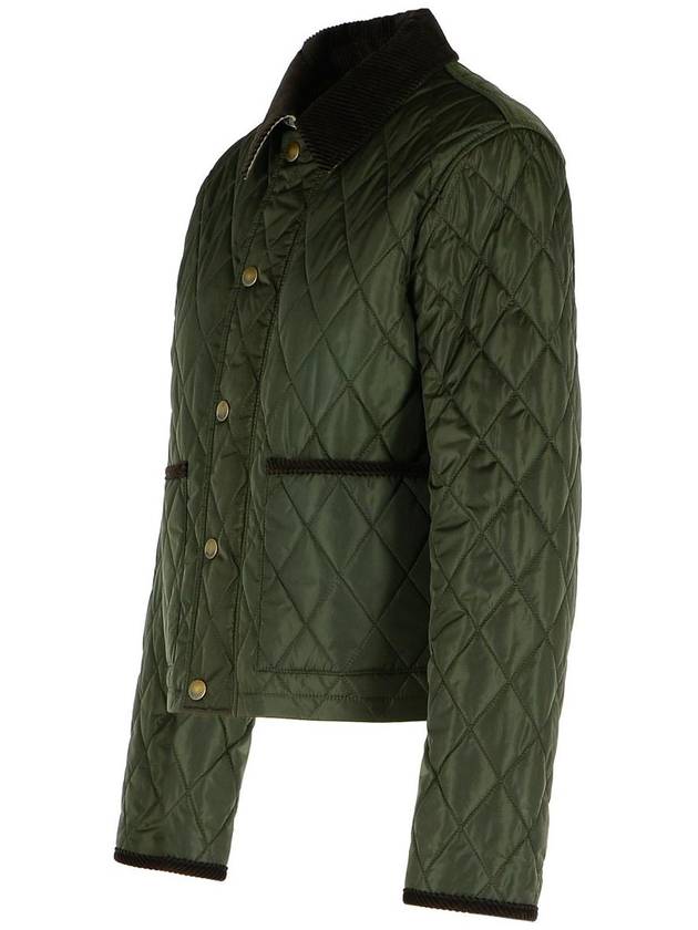 Cropped Quilted Nylon Jacket Shale Brush - BURBERRY - BALAAN 3