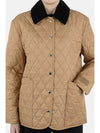 Women's Corduroy Collar Diamond Quilted Jacket Beige - BURBERRY - BALAAN 3