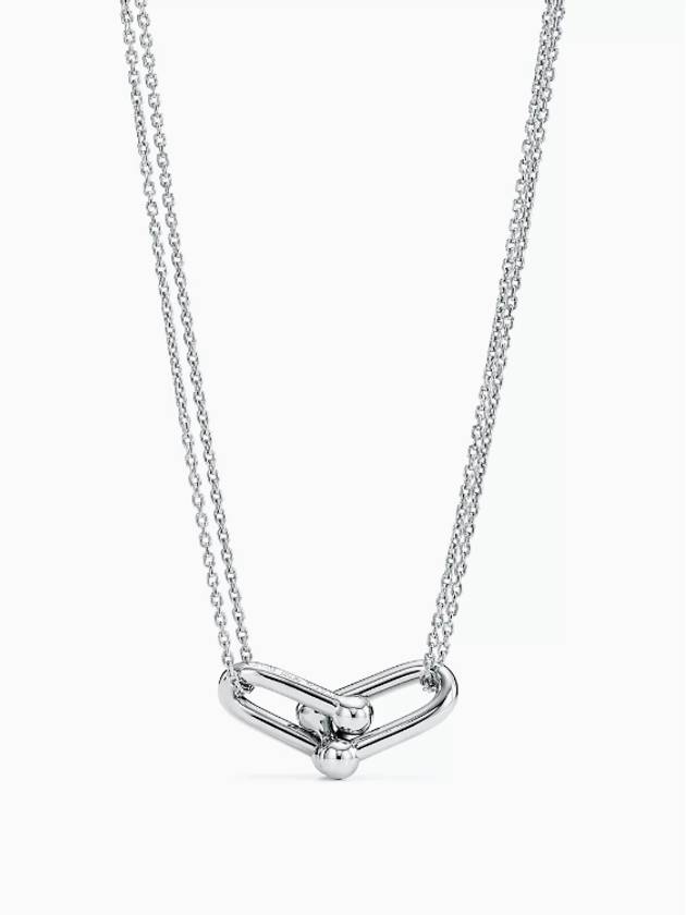 Double Link Pendant Necklace Silver - TIFFANY & CO. - BALAAN 4