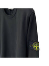 Wappen Patch Crew Neck Cotton Sweatshirt Black - STONE ISLAND - BALAAN 4