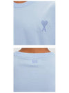 Heart Logo Cotton Jersey Short Sleeve T-Shirt Sky Blue - AMI - BALAAN 6