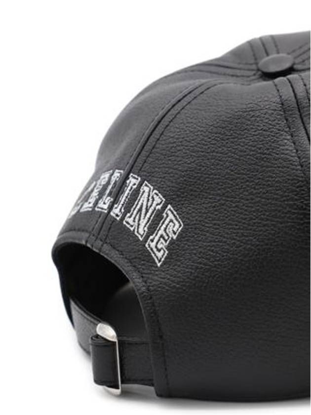 Casquette College Agneau Grained Ball Cap Black - CELINE - BALAAN 3