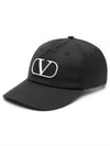 Signature V Logo Ball Cap Black - VALENTINO - BALAAN 2