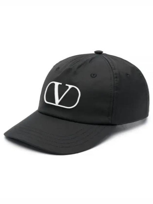 Signature V Logo Ball Cap Black - VALENTINO - BALAAN 2