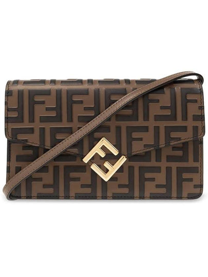 FF Diamond Flap Shoulder Back Brown - FENDI - BALAAN 2