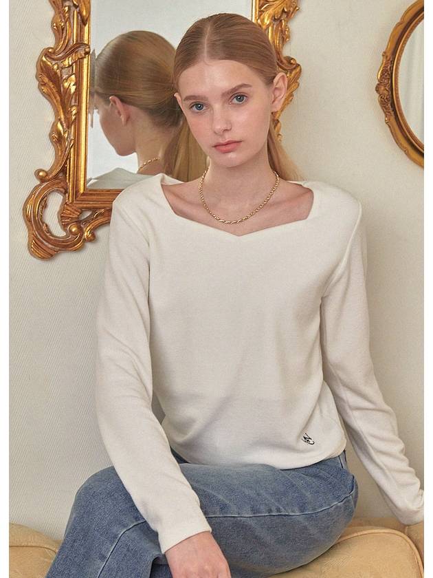 Women Ivy Heartneck Long Sleeve T-Shirt Ivory - MICANE - BALAAN 2