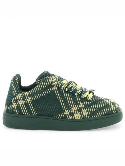 Check Square Toe Low Top Sneakers Green - BURBERRY - BALAAN 2