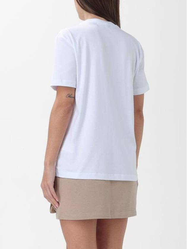 Embroidered Glitter Logo Cotton Short Sleeve T-Shirt White - MSGM - BALAAN 4