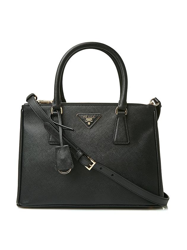 Galleria Saffiano Leather Medium Bag Black - PRADA - BALAAN 1