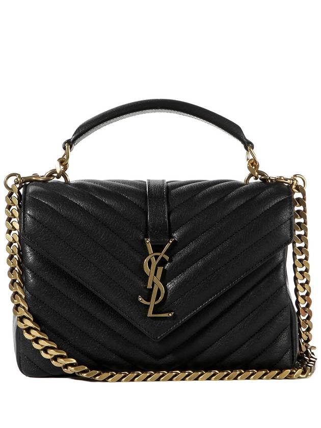 College Medium in Quilted Leather Shoulder Bag Black - SAINT LAURENT - BALAAN 2