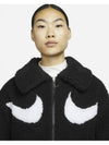 Swoosh Sherpa Full Zip Jacket Black - NIKE - BALAAN 4