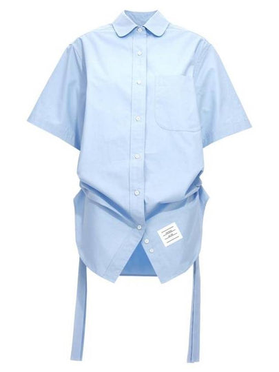 Heavy Poplin Super Size Mini Shirt Short Dress Light Blue - THOM BROWNE - BALAAN 2