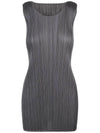 Pleated Sleeveless Short Dress Grey - ISSEY MIYAKE - BALAAN 4