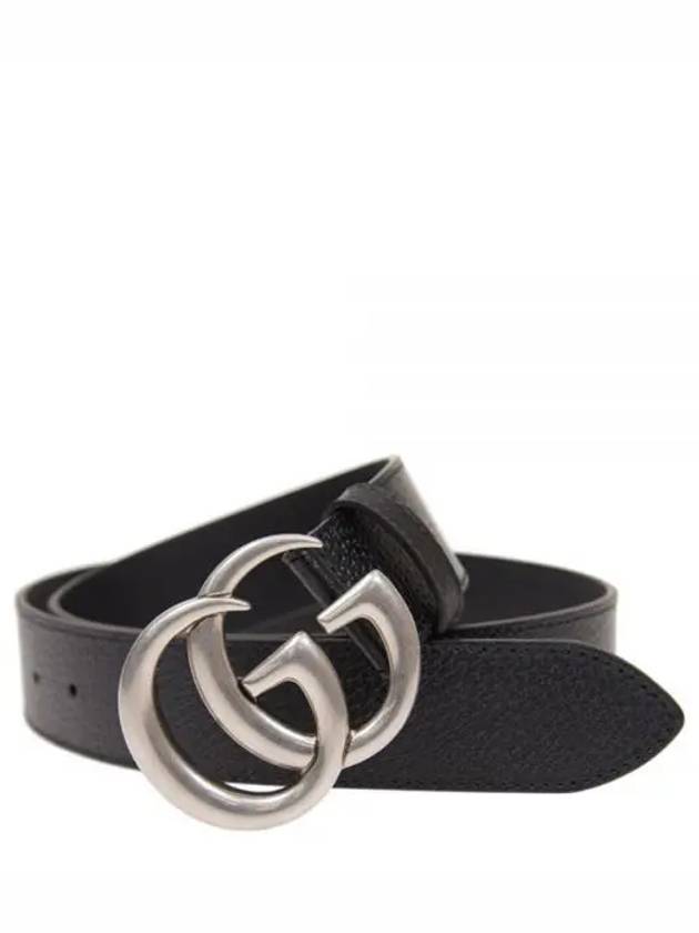 GG Marmont Double Buckle Belt Black Silver - GUCCI - BALAAN 2