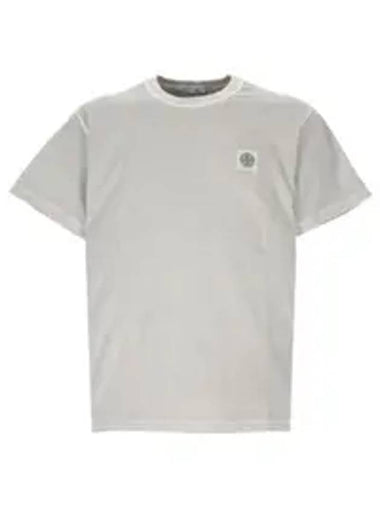 Fissato Effect Organic Cotton Jersey Short Sleeve T-Shirt Grey - STONE ISLAND - BALAAN 1