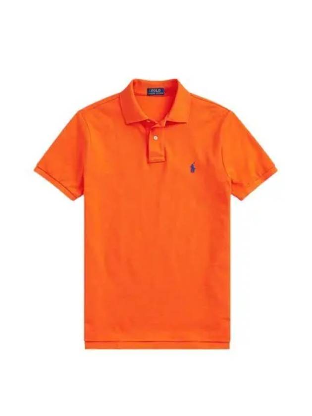 Polo Ralph Lauren Custom Slim Fit Mesh Shirt Orange - POLO RALPH LAUREN - BALAAN 1