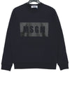 Box Logo Print Cotton Sweatshirt Navy - MSGM - BALAAN 2