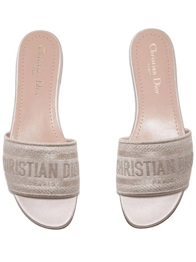 Dway Metallic Thread Embroidered Satin Slippers Gold - DIOR - BALAAN 6