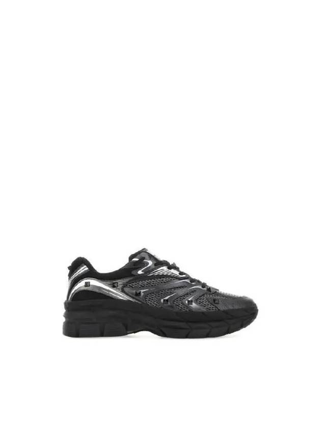 Fabric Calfskin Low Top Sneakers Black - VALENTINO - BALAAN 2