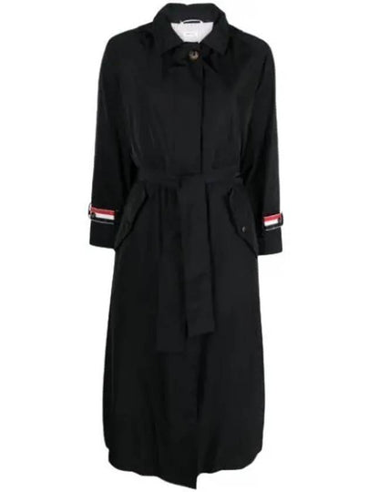 Poly Twill Car Single Coat Black - THOM BROWNE - BALAAN 2