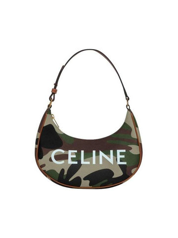 Camouflage Canvas Ava Shoulder Bag Green - CELINE - BALAAN 1