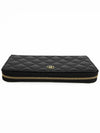 Classic Long Zipped Wallet Grained Calfskin & Gold Black - CHANEL - BALAAN 4