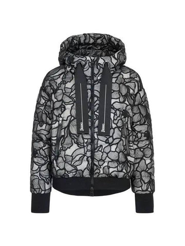 Women s Hooded Floral Down Padded Jacket Black 271332 - HERNO - BALAAN 1