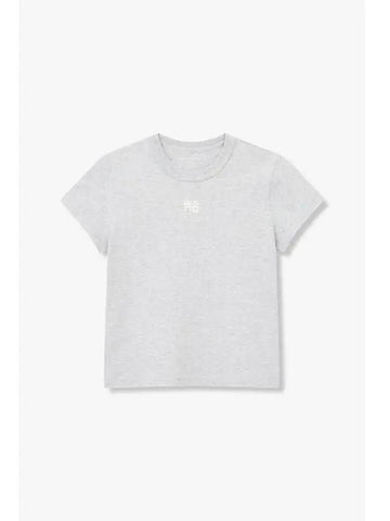 Puff Logo Crew Neck T Shirt Melange Gray - ALEXANDER WANG - BALAAN 1