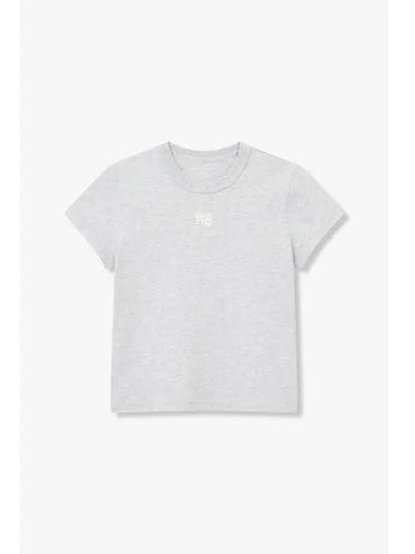 Puff Logo Crew Neck T Shirt Melange Gray - ALEXANDER WANG - BALAAN 1