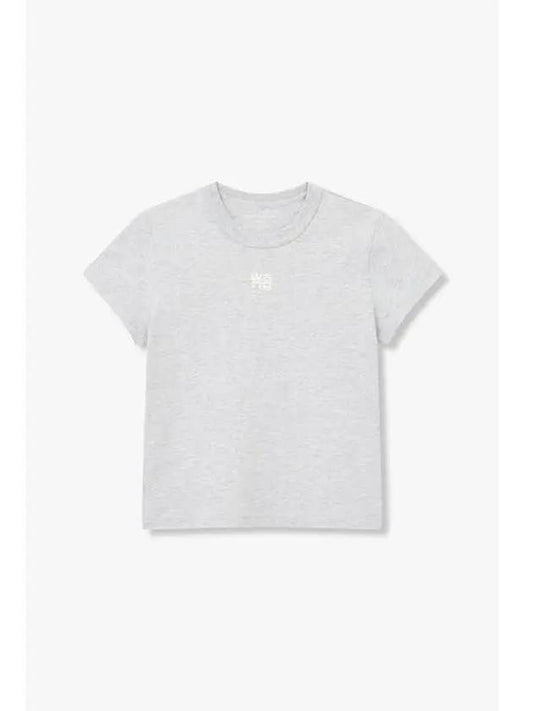 Puff Logo Crew Neck T Shirt Melange Gray - ALEXANDER WANG - BALAAN 1