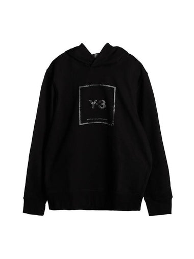 Square Logo Cotton Hoodie Black - Y-3 - BALAAN 1