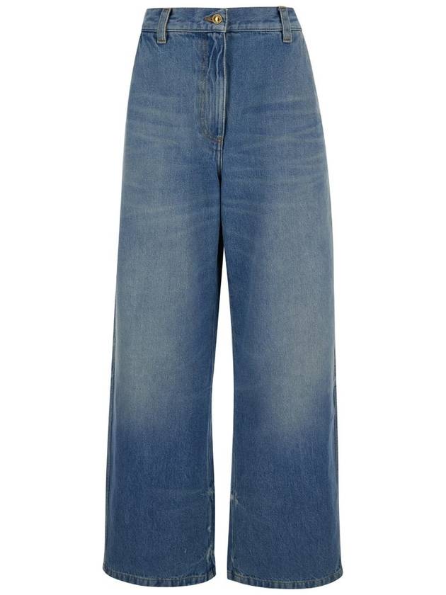 Denim Straight Pants PWYB027S24DEN0024040 Light Blue - PALM ANGELS - BALAAN 2