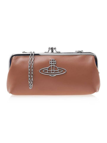 Nappa Thin Line ORB Frame Chain Long Wallet Tan - VIVIENNE WESTWOOD - BALAAN 1