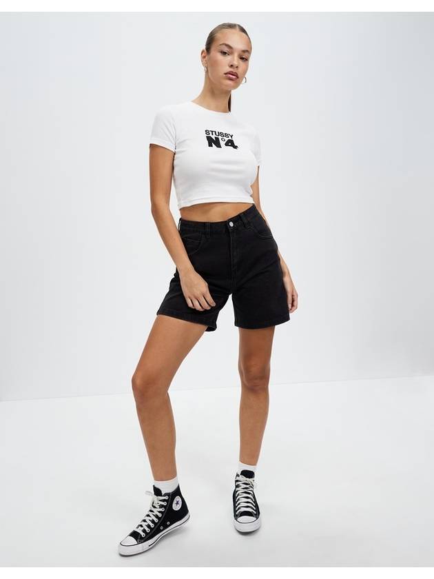 AU Australia NO4 rib slim crop tshirt ST123S3001 white WOMENS - STUSSY - BALAAN 4