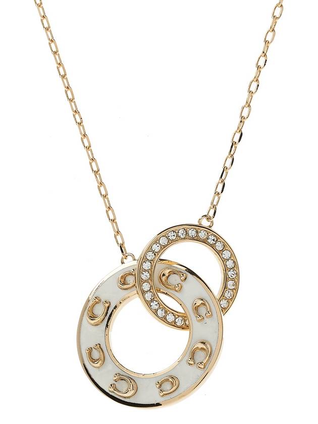 Enamel Pendant Signature Necklace White Gold - COACH - BALAAN 4