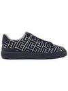 B Court Jacquard Monogram Low Top Sneakers Black - BALMAIN - BALAAN 3