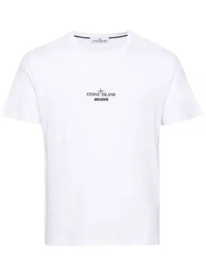 Archivio Cotton Short Sleeve T Shirt White - STONE ISLAND - BALAAN 2