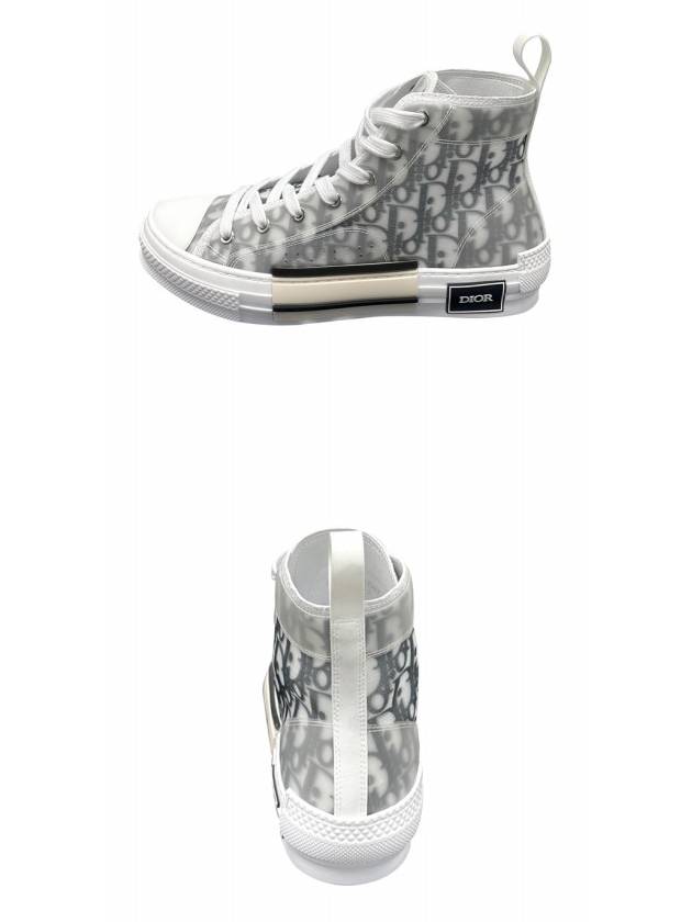 B23 Oblique Canvas High Top Sneakers White Black - DIOR - BALAAN 5