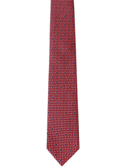 Gancini Print Silk Tie Blue Red - SALVATORE FERRAGAMO - BALAAN 2