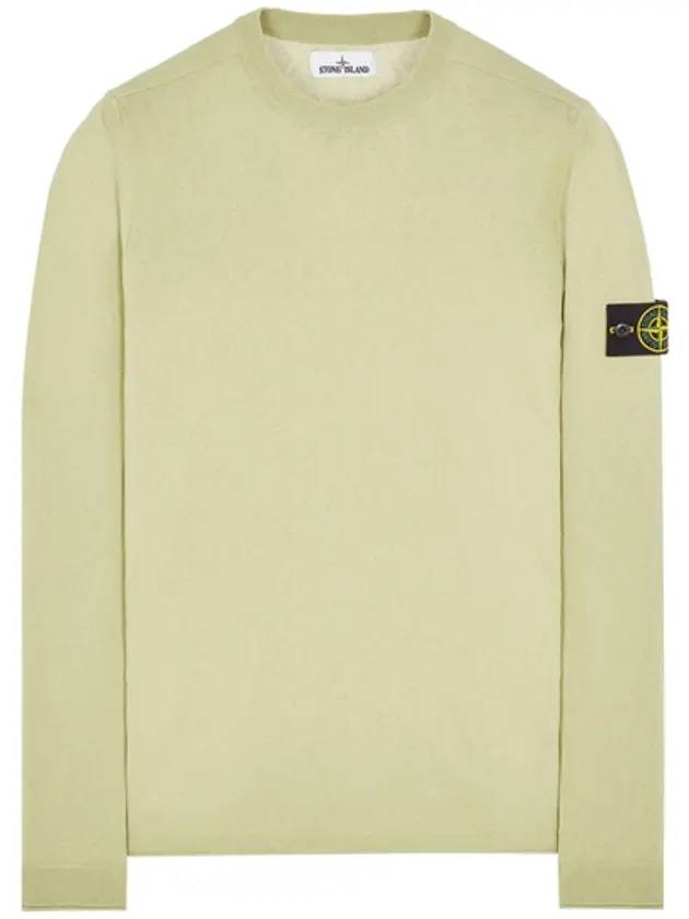 Wappen Patch Crew Neck Knit Top Aqua Green - STONE ISLAND - BALAAN 1