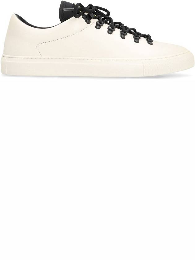 S0101 Logo Lace-Up Leather Low Top Sneakers White - STONE ISLAND - BALAAN 3