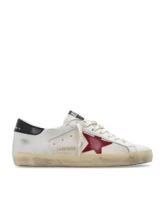 Superstar Distressed Suede-Trimmed Leather And Mesh Sneakers Off White - GOLDEN GOOSE - BALAAN 2