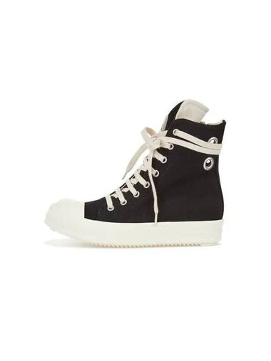 WOMEN DRKSHDW Canvas Eyelet High Top Sneakers Black - RICK OWENS - BALAAN 1