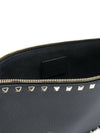 Rockstud Pebble Leather Clutch Bag Black - VALENTINO - BALAAN 5