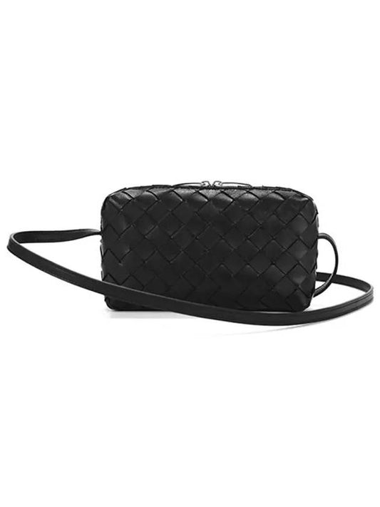 Intrecciato Lamb Leather Mini Cross Bag Black - BOTTEGA VENETA - BALAAN 2