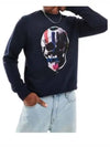 Skull Print Cotton Sweatshirt Navy - PAUL SMITH - BALAAN 2