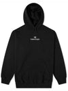 Men's White Embroidered Logo Hoodie Black - BALENCIAGA - BALAAN.